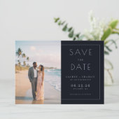 Save The Date Photo minimaliste noir romantique (Debout devant)