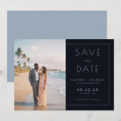 Save The Date Photo minimaliste noir romantique (Devant / Derrière)
