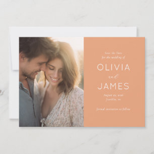 Save The Date Photo minimaliste pêche romantique