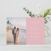 Save The Date Photo minimaliste rose romantique (Debout devant)