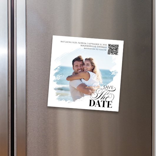 Save the Date Photo Modern Wedding Magnetic