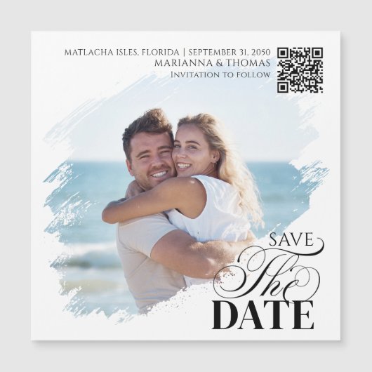 Save the Date Photo Modern Wedding Magnetic (Voorkant)