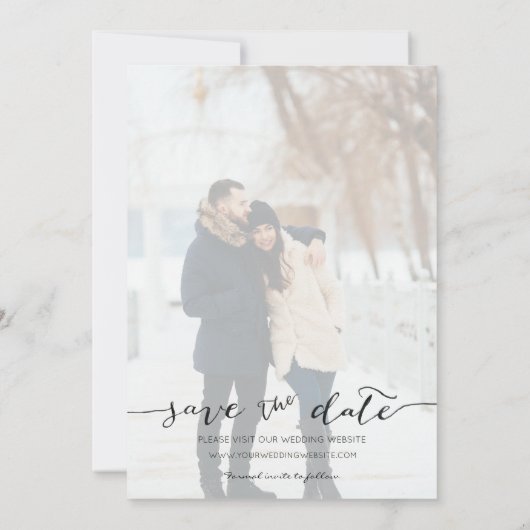 Save The Date Photo moderne à la main blanche (Dos)