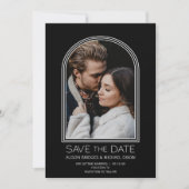 Save The Date Photo moderne Arc noir et blanc Enregistrer la dat (Devant)