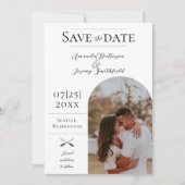 Save The Date Photo moderne Boho Arch | Blanc Enregistrer la dat (Devant)