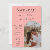 Save The Date Photo moderne Boho Arch | Corail Enregistrer la da (Devant)