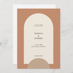 Save The Date Photo moderne Boho Arch Desert Terracotta Sable