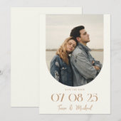 Save The Date Photo moderne Boho Arch Mariage ivoire (Devant / Derrière)