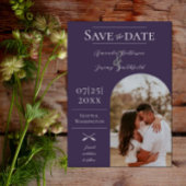 Save The Date Photo moderne Boho Arch | Purple Enregistrer la da