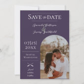 Save The Date Photo moderne Boho Arch | Purple Enregistrer la da (Devant)
