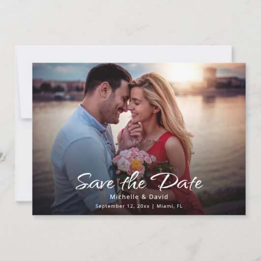 Save The Date Photo moderne Boho Simple Destination Mariage (Devant)