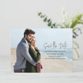 Save The Date Photo moderne Calligraphie tendance Simple QR Code (Debout devant)