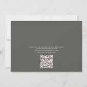 Save The Date Photo moderne Calligraphie tendance Simple QR Code (Dos)