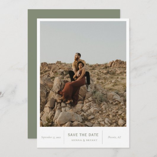 Save The Date Photo moderne chic (Devant / Derrière)