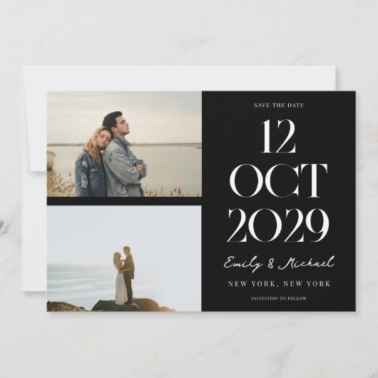 Save The Date Photo moderne chic (Devant)