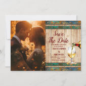 Save The Date Photo Moderne Chic Aquarelle Vignoble Paysage (Devant)