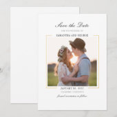 Save The Date Photo Moderne Chic Élégant (Devant / Derrière)