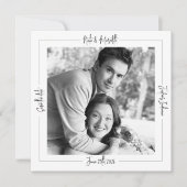 Save The Date Photo moderne classique noir et blanc (Devant)
