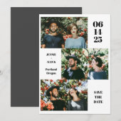 Save The Date Photo moderne Collage Disposition Amusant Blanc Ch (Devant / Derrière)