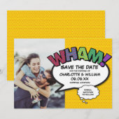 Save The Date Photo moderne Colorful WHAM Comic Book (Devant / Derrière)