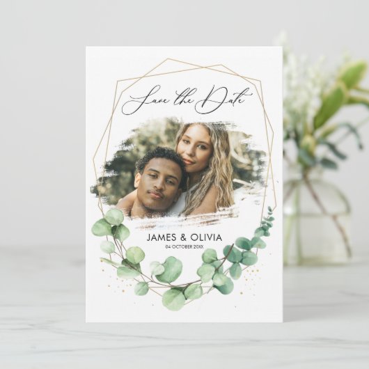 Save The Date Photo moderne élégant enregistrer la date mariage (Debout devant)