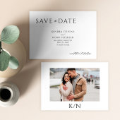 Save The Date PHOTO moderne élégant mariage noir et blanc