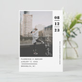 Save The Date Photo moderne en noir et blanc (Debout devant)