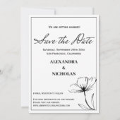 Save The Date Photo moderne en noir et blanc Enregistrer la date (Dos)