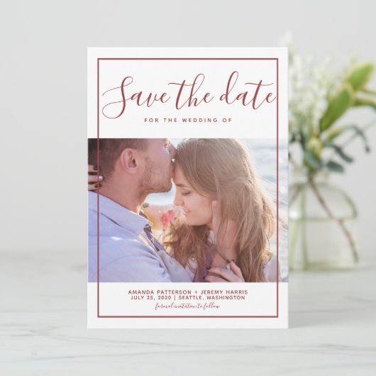 Save The Date Photo moderne encadrée Enregistrer la date | Bourg (Debout devant)