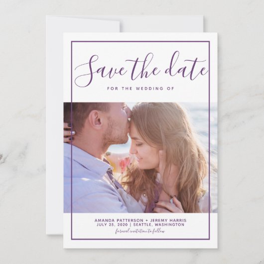 Save The Date Photo moderne encadrée Enregistrer la date Invitat (Devant)
