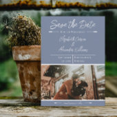 Save The Date Photo Moderne Enregistrer La Date | Dusty Blue