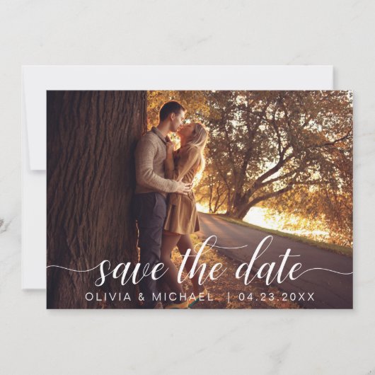 Save The Date Photo moderne Enregistrer la date manuscrite (Devant)