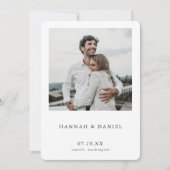 Save The Date Photo moderne Enregistrer la date Mariage Inviter  (Devant)