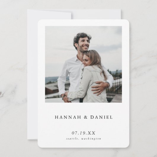 Save The Date Photo moderne Enregistrer la date Mariage Inviter  (Devant)