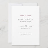 Save The Date Photo moderne Enregistrer la date Mariage Inviter  (Dos)