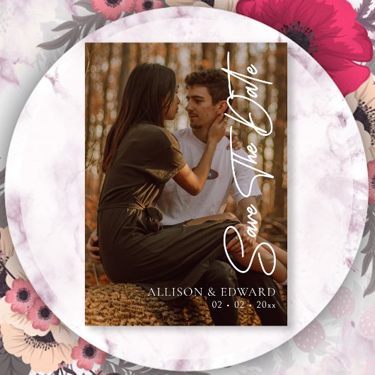 Save The Date Photo moderne Enregistrer la date | Script minimal