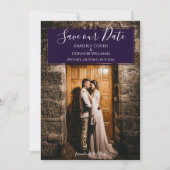 Save The Date Photo Moderne Enregistrer la Date | Violet (Devant)
