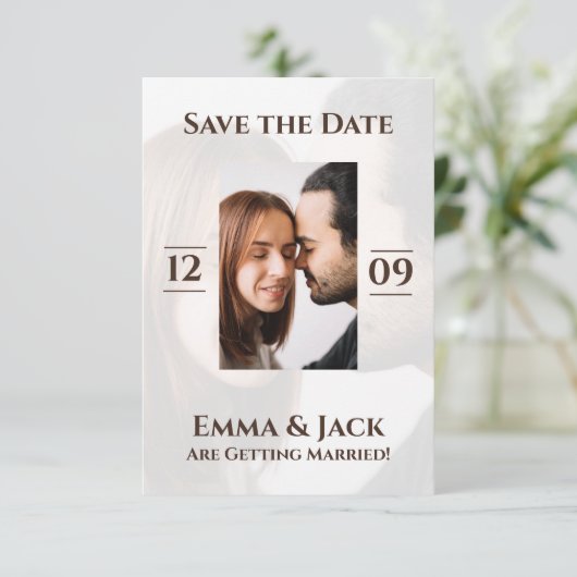 Save The Date Photo moderne et simple enregistrer la date (Debout devant)
