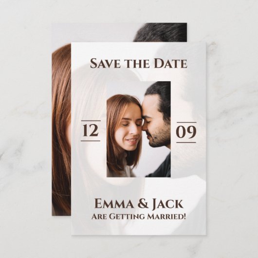 Save The Date Photo moderne et simple enregistrer la date (Devant / Derrière)