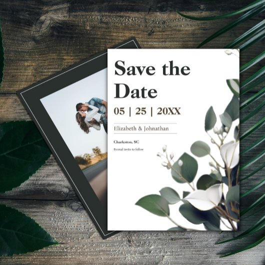 Save The Date Photo moderne Eucalyptus