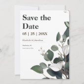 Save The Date Photo moderne Eucalyptus (Devant)