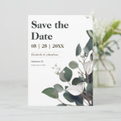 Save The Date Photo moderne Eucalyptus (Debout devant)