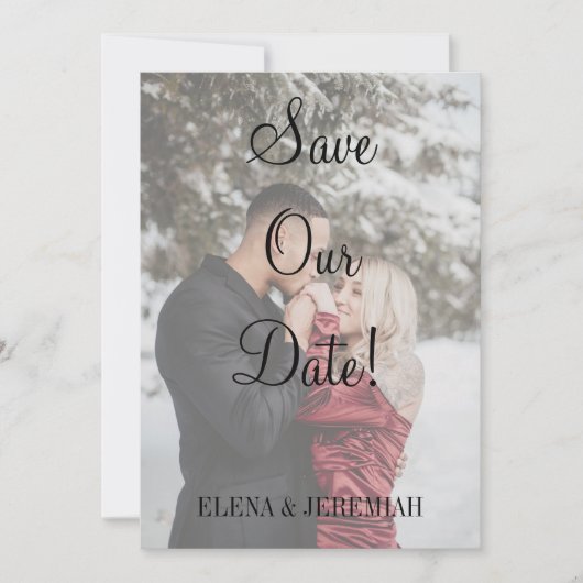 Save The Date Photo moderne Faux Vellum (Devant)