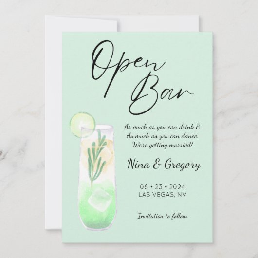 Save The Date Photo moderne Green Funny (Devant)