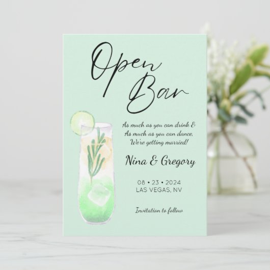 Save The Date Photo moderne Green Funny (Debout devant)