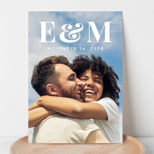 Save The Date Photo moderne Gros Gras Monogramme Initiales