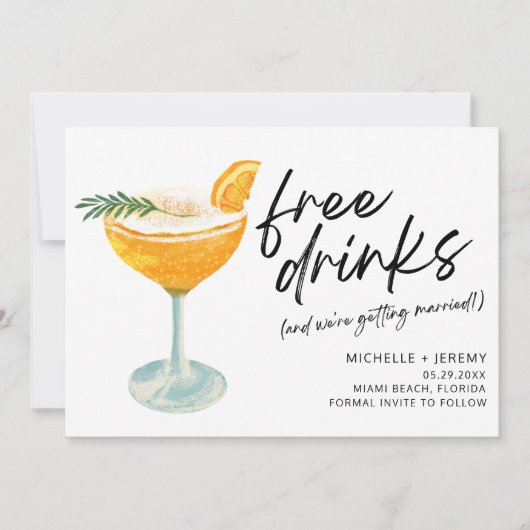 Save The Date Photo Moderne Mariage Drôle Enregistrer La Date (Devant)