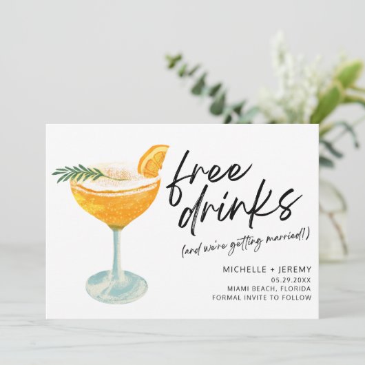 Save The Date Photo Moderne Mariage Drôle Enregistrer La Date (Debout devant)