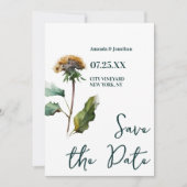 Save The Date Photo moderne Mariage floral Enregistrer la date (Devant)