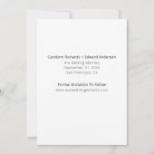 Save The Date Photo moderne Mariage manuscrit Enregistrer La Dat (Dos)